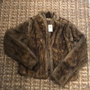 Hollister Faux Fur Jacket Size Medium NWT